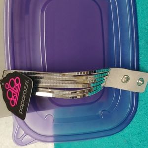 Paparazzi Gray leather bracelet with silver strips